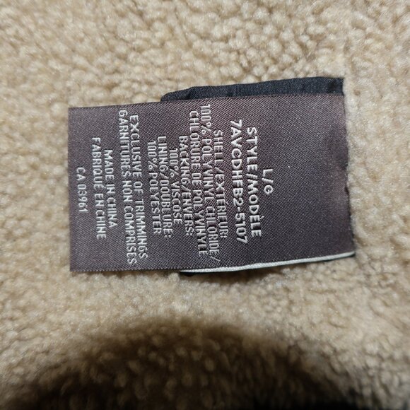 Denver Hayes Vintage Faux Leather Sherpa Jacket – Men’s Size L - Picture 7 of 8